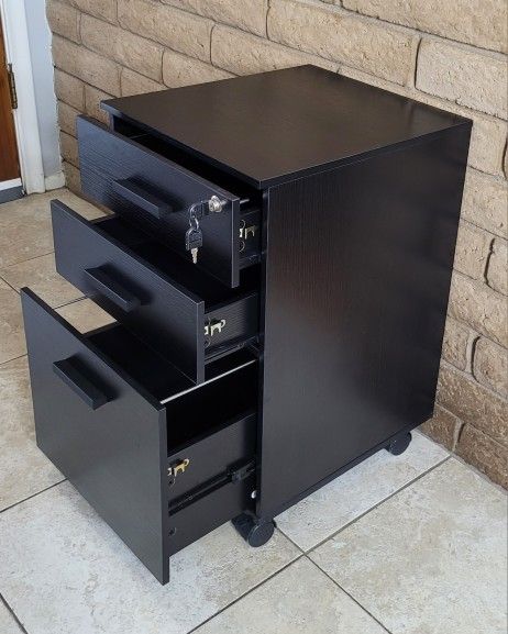 Black 3 drawer File Cabinet 3 Drawers