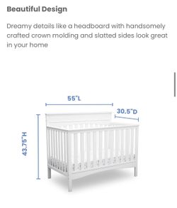 Crib with Baby Mattress (4 In 1 Crib)