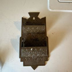 Mid-century modern Vintage brass match holder