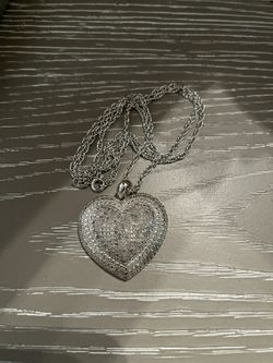 Victoria Crown & Co. Diamond Encrusted Heart Shaped Necklace