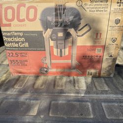 LOCO 22.5 in. SmartTemp Kettle Charcoal Grill in Black with Stand