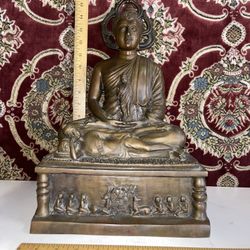 Large Heavy Vintage Kwan Yin Metal Sculpture