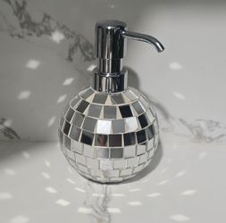 NEW DISCO BALL SOAP/CREAM DISPENSER CERAMIC