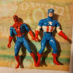 Spider man and captain america action figures