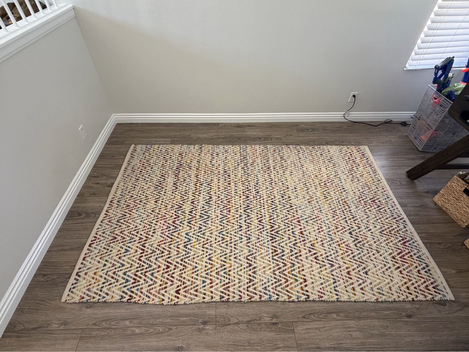 98x61 chevron multicolor rug