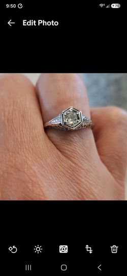 Edwardian Filigree Antique Diamond gold ring