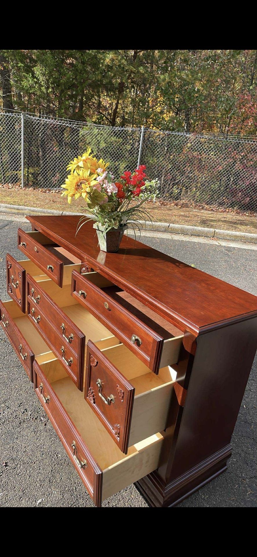 Solid Wood Long Dresser  With Big Drawers. Drawers Sliding Smoothly. Delivery Available 