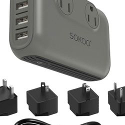 New 200-Watt 220V to 110V Converter, Step Down Voltage Converter, International Power Converter/Travel Adapter- Use for EU/UK/AU/US/India