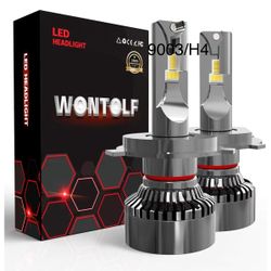 Wontolf H4 LED Headlight Bulb 120W 20000LM High Power Super Bright CSP Chips Conversion Kit 6000K Cool White Adjustable Beam