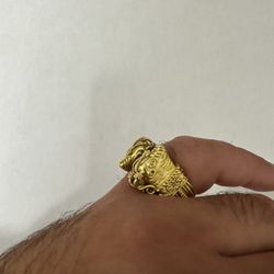 18kt Solid Yellow Gold Mens Ring 