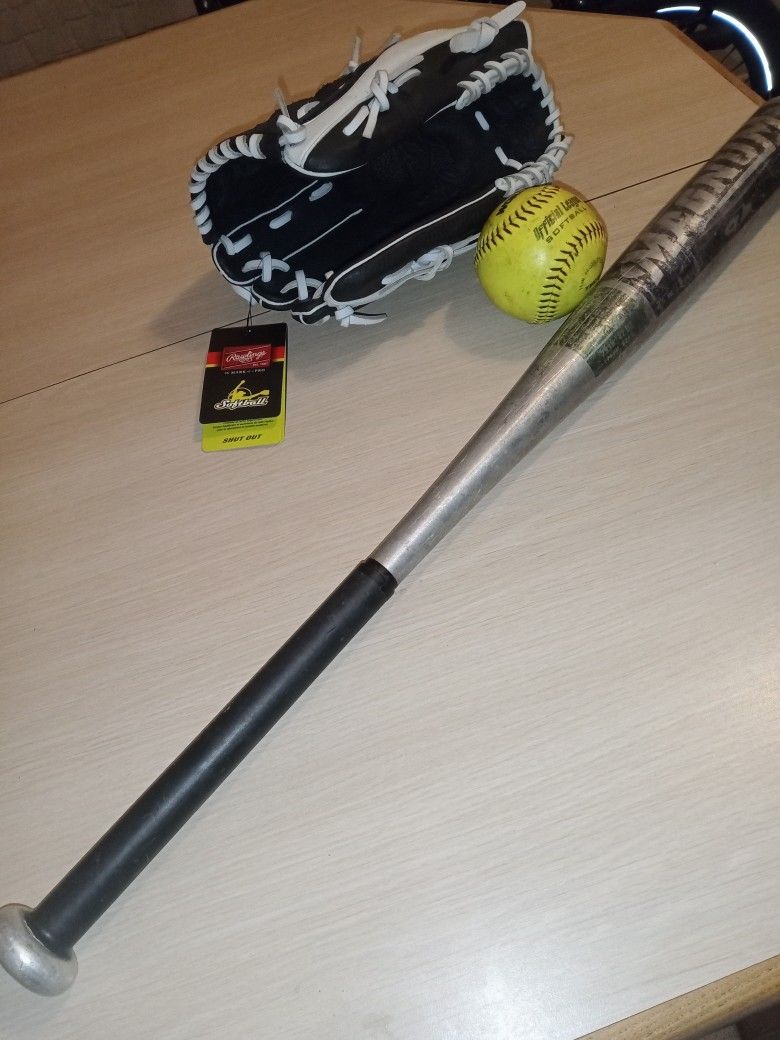 Bat-Ball And Lefty Glove - $30