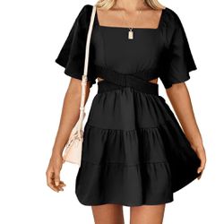 New Sky Velvet Black Dress Size Small 