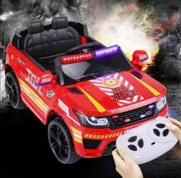 12V Kids Ride on  Car with Remote Control, Battery Powered 4 Wheeler Truck with Music, Siren, up to 3.1 mph