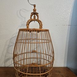 Chinese Barrel-Form Bamboo Birdcage, circa 1900