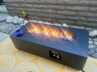 42 in. 50,000 BTU Propane Fire Pit Table Rectangle Outdoor Propane Gas Firepit