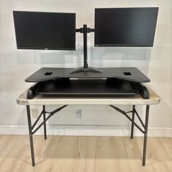 Sit To Stand Desk With Computer Monitors 