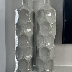 Two Light Grey Vases