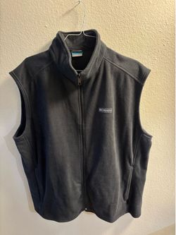 2XL Men’s Columbia Black Fleece Vest – Full Zip