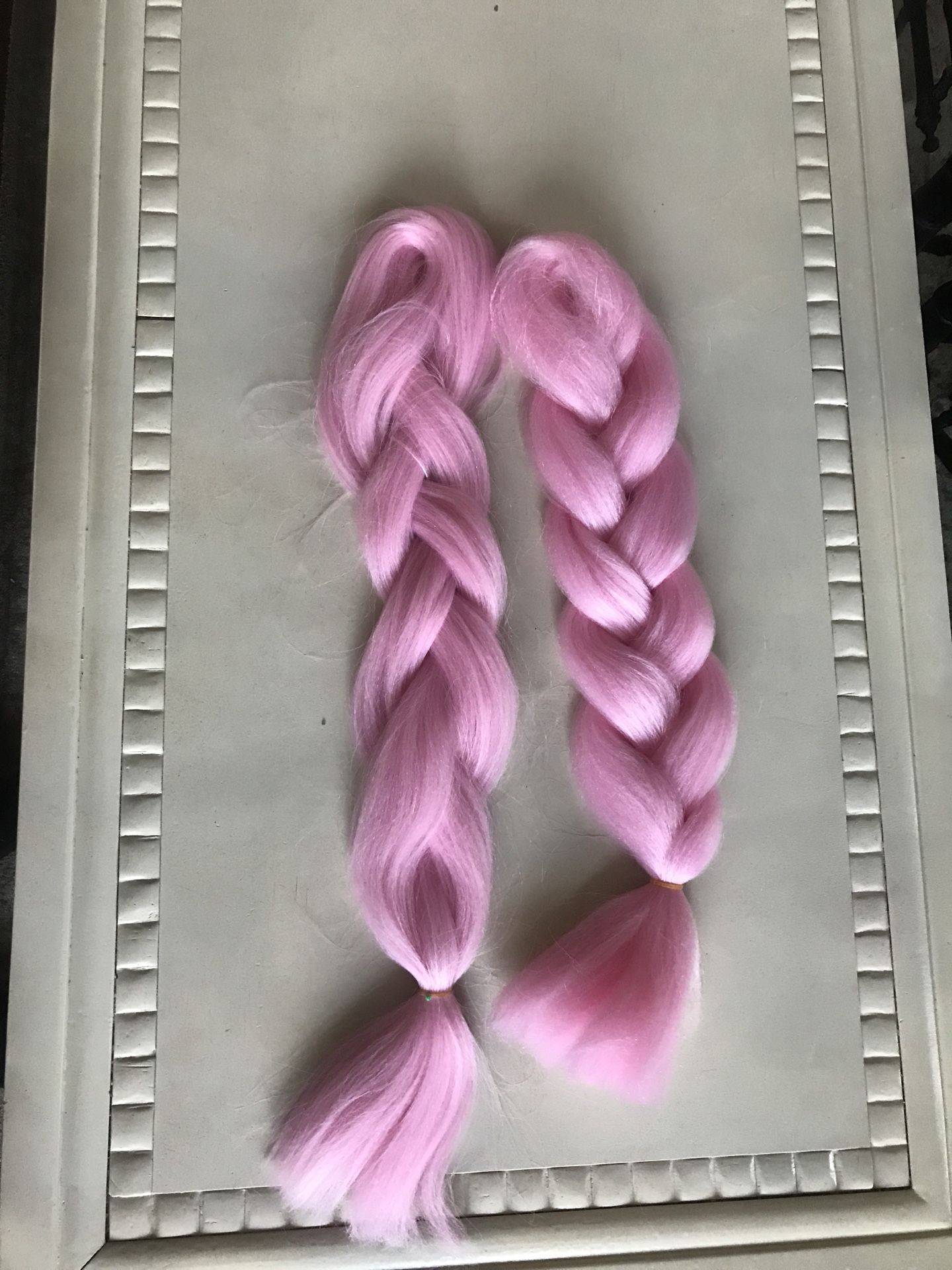 Pink hair extensions