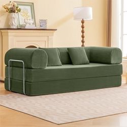 MODUILAR DESIGN OLIVE GREEN SOFA COUCH BED SEATING - SILLON CAMA VERDE