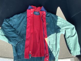 Vintage Bugle Boy Classic Mens Green Blue Full Zip Jacket Size M