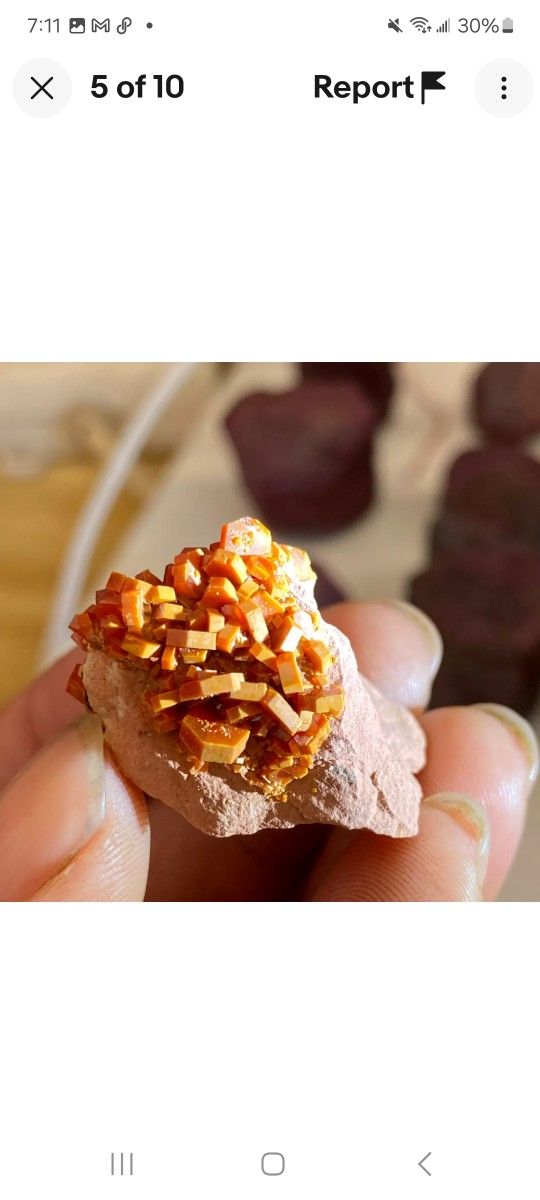 12g Natural Vanadinite Red Crystal Cluster on Matrix Specimen Rough Morocco