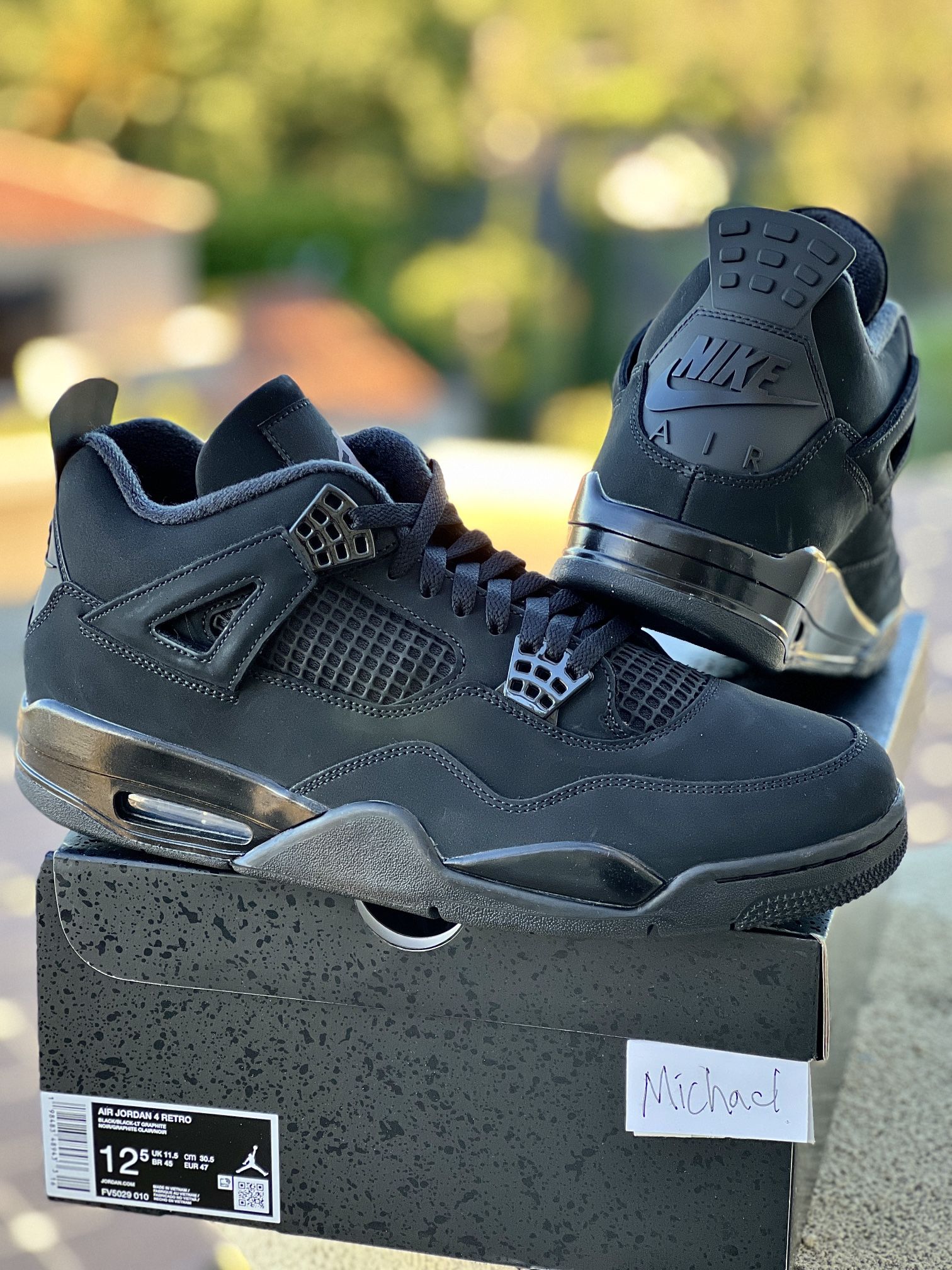 DS Nike Air Jordan 4 Black Cat Size 12.5