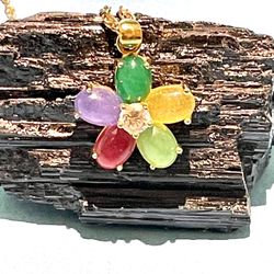 18k CP Jade Floral Necklace