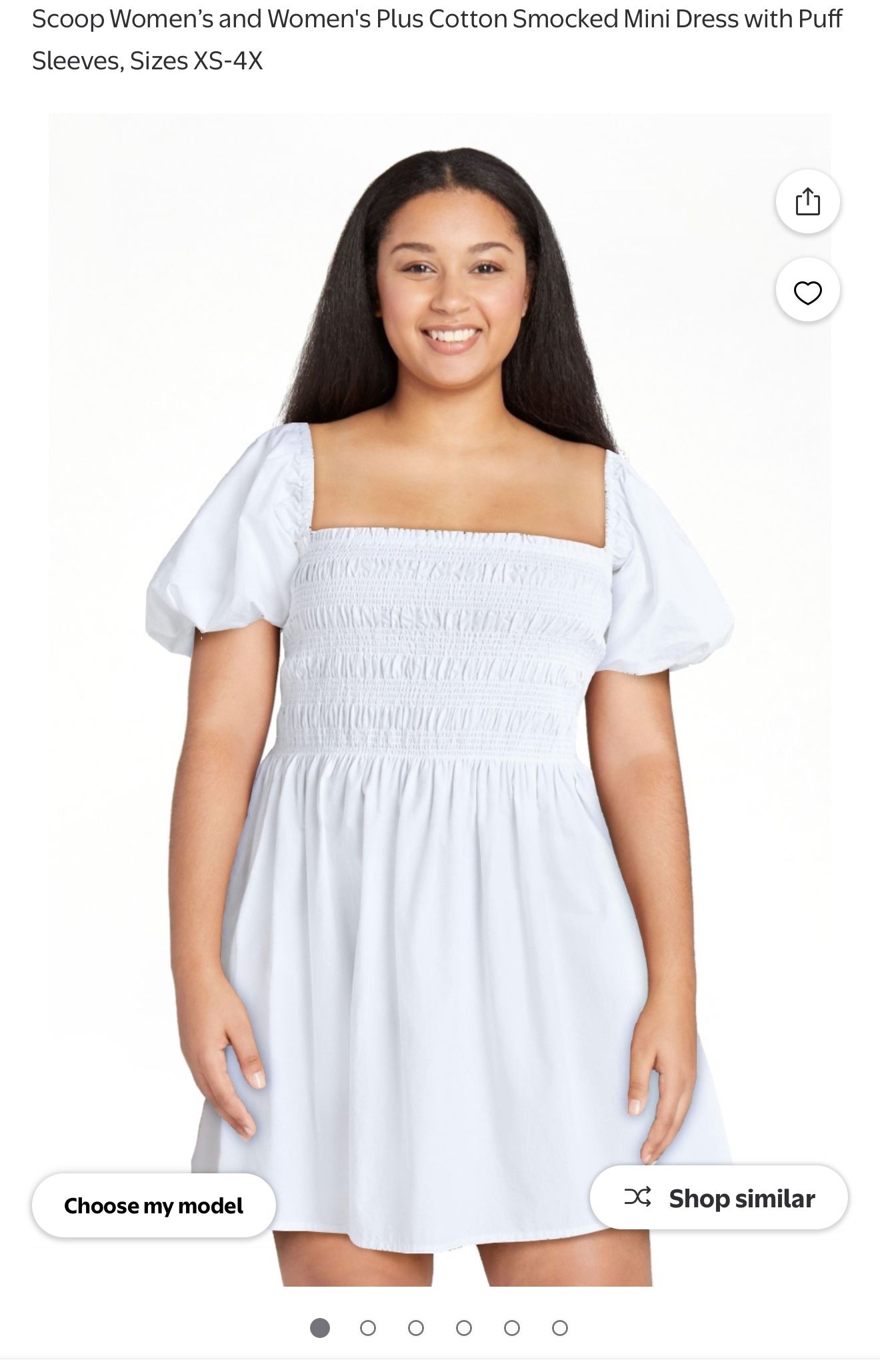 White Smocked Mini Dress