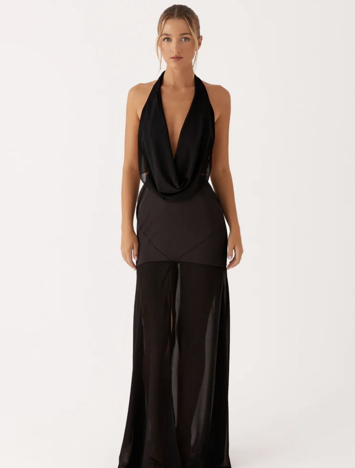 Gorgeous Brown Backless Maxi Dress Peppermayo