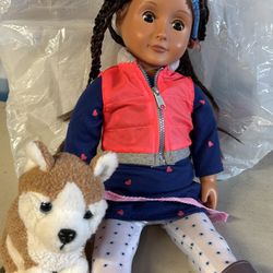 Our Generation 18” Doll with Dog