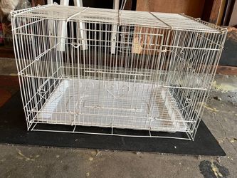 White Wire Pet Cage with Tray