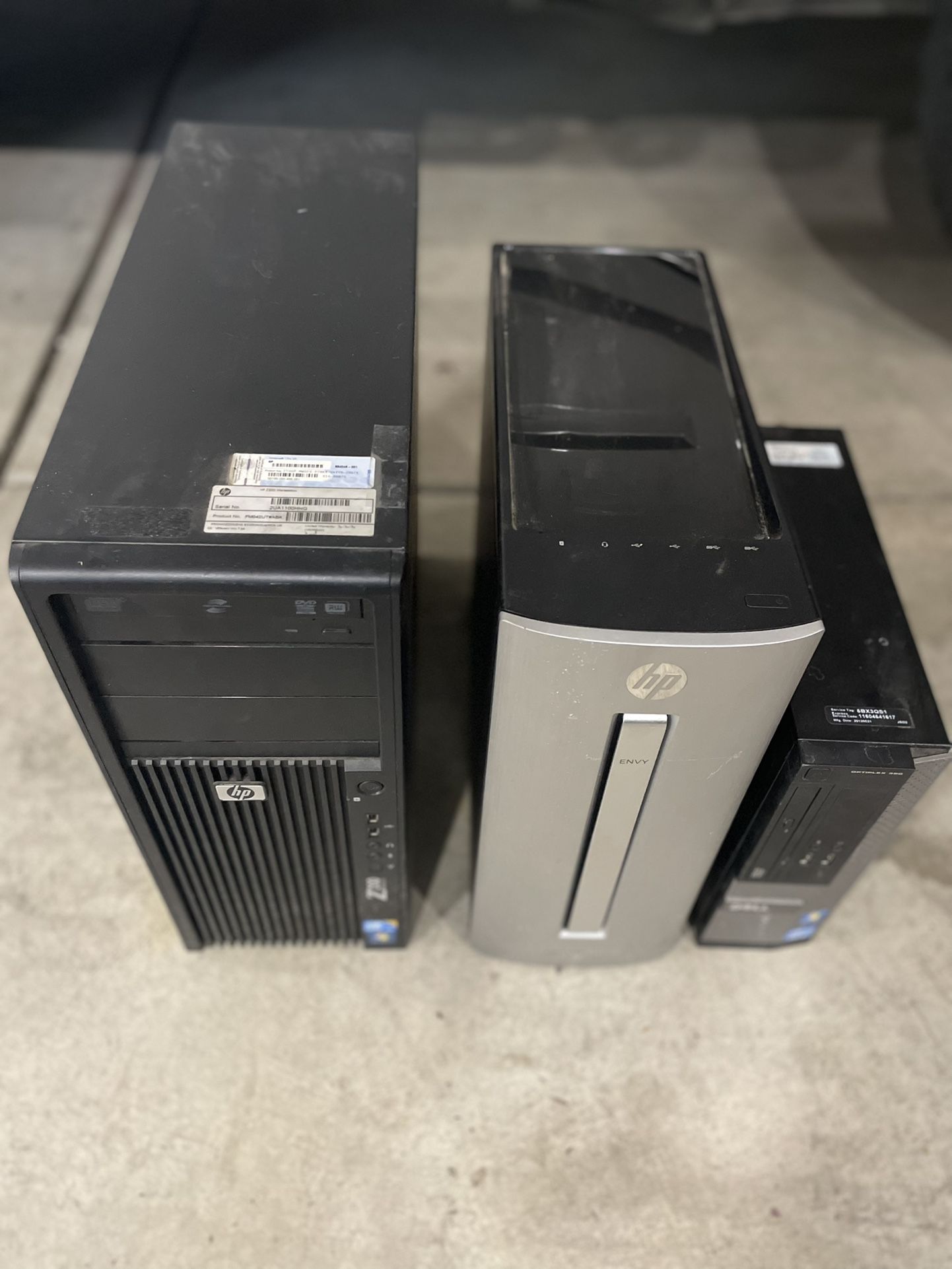 3 Computer Towers For Parts Or repair