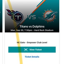 2 Monday Football Tickets 