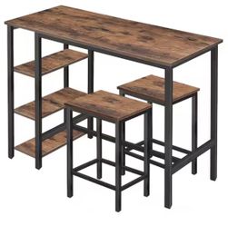 Industrial-Style Compact Table Set
