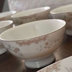 6 Vintage Mikasa Narumi Japan Trinity 5285 Fine China Coffee Cups Tea Cups