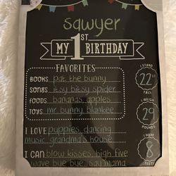 1st Birthday Chalkboard 