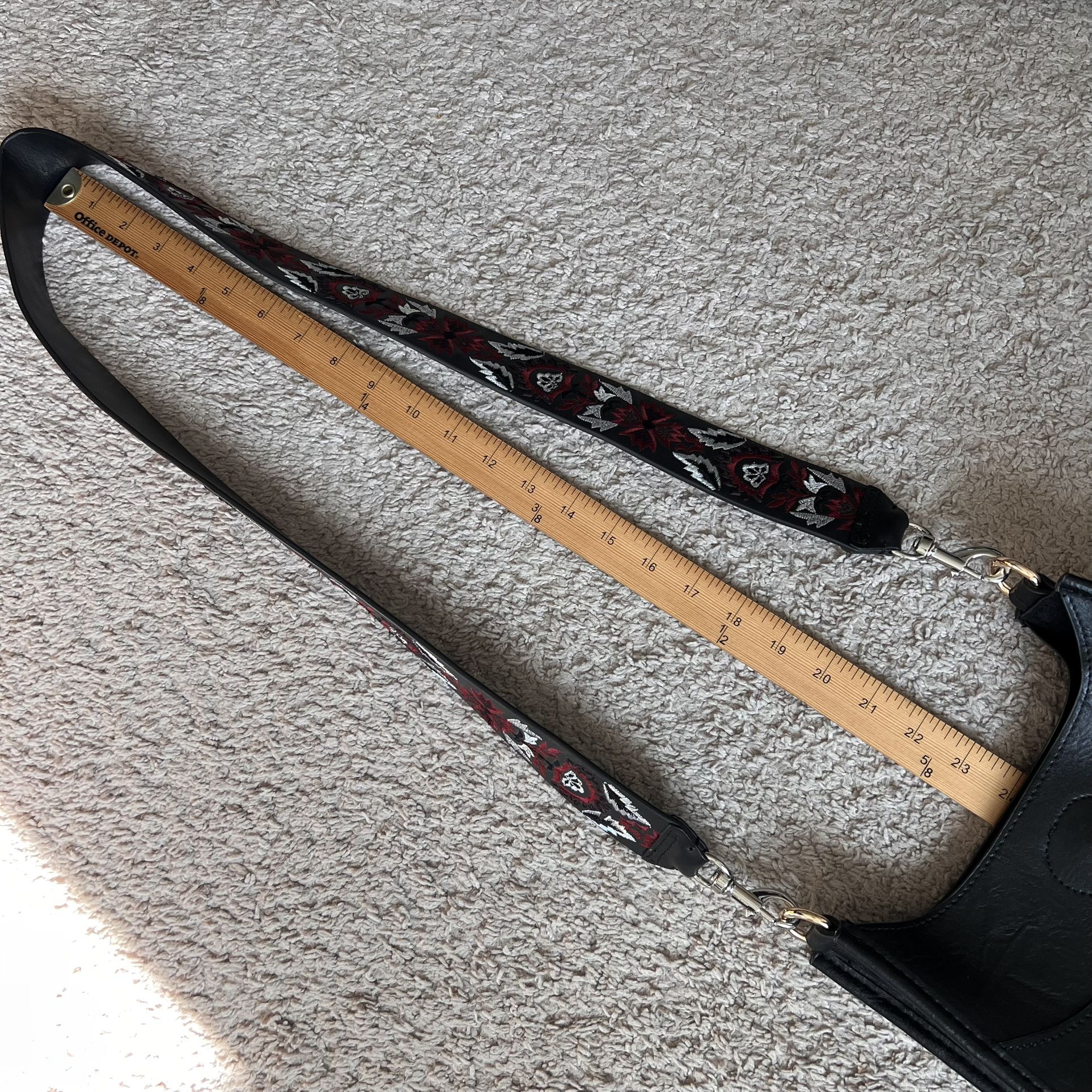 ah.dorned Classic Vegan Leather Messenger Embroidered Removable Strap