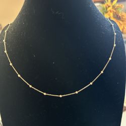 10kt Yellow Gold Bead Chain Necklace 18”