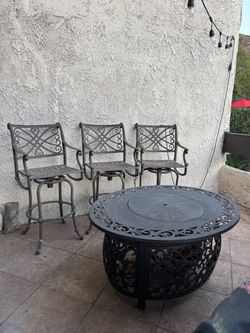 Fire pit and chairs