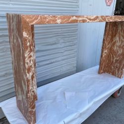 60” W Marble Rosso Dina Console Table
