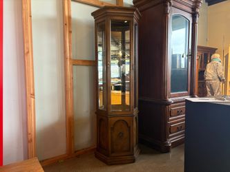 Walnut Petite Curio Display Cabinet