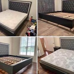 BED AND MATTRESS BLOWOUT!! YOU CHOOSE THE BED!! KING SIZE $395..QUEEN SIZE $345!!  All beds come in black , gray or white colors!!  KING SIZE BED FRAM