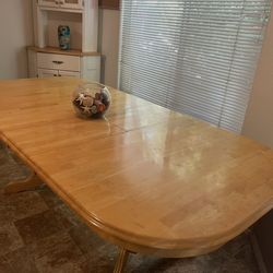 Dining table-Very Nice Pine Wood at 60” x 42” Table, Adjustable to 84” to Seat 8 People.