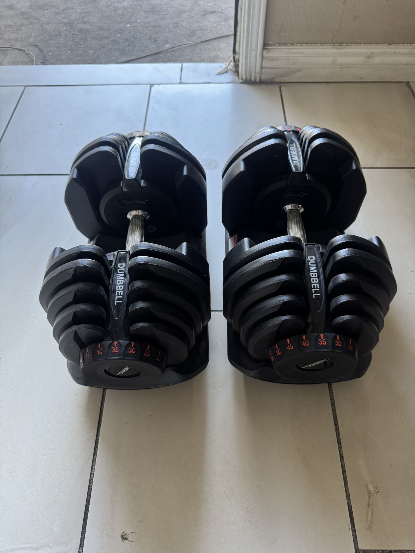 Dumbbells adjustable weights 10-90lbs
