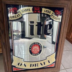 Miller Light Old Style Logo Wood Frame. Great Shape.