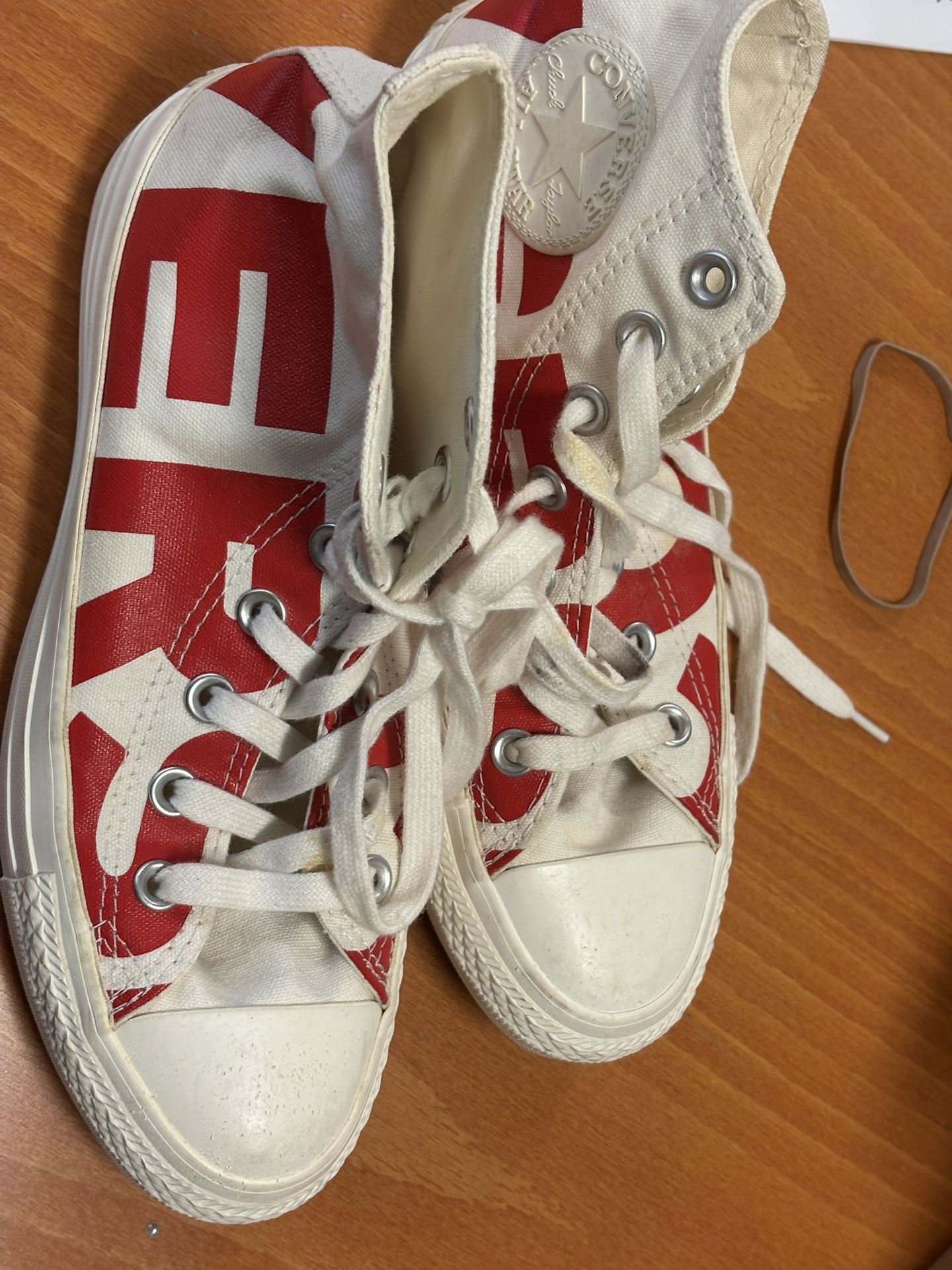 Red & White High-Top Sneakers β Limited Edition
