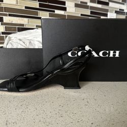 coach womens cait leather comfort 2.5” heels