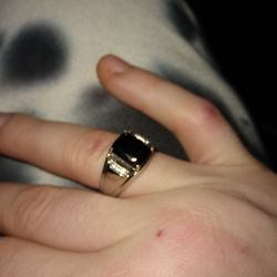 Silver Gemstone Ring Sz 8