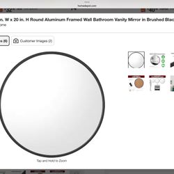 Sage 20 in. W x 20 in. H Round Aluminum Framed Wall Bathroom Vanity 